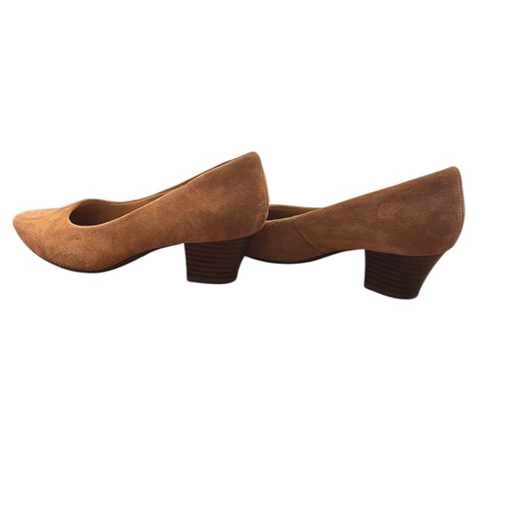 Camel Suede Low Heels - Picture 2 of 6